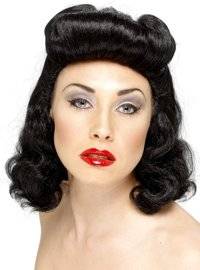 Wig - 40s Pin Up Girl (Black)