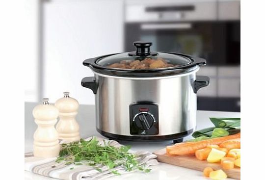 Lakeland 1.5 Litre Brushed Chrome Electric Slow Cooker