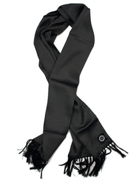 Lambretta Black Silk Pokka Dot Scarf