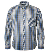 Blue and Black Check Long Sleeve Shirt