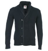 Navy Shawl Collar Cardigan