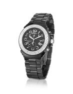 Lancaster Black Pillo Ceramic Diamonds Chrono Watch