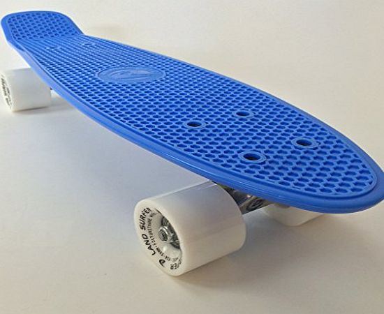 Land Cruiser CRUISER SKATEBOARD 22 INCH BLUE BOARD WHITE WHEELS