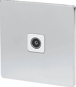 LAP, 1228[^]36485 1-Gang Coaxial Socket Brushed Chrome 36485