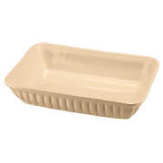 Large Rect Ribbed Cream Ceramic Oven Dish