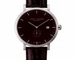 Lars Larsen Mens Sebastian Steel Brown Watch