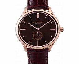 Lars Larsen Mens Simon Rose Gold Rustic Brown