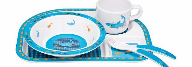 Lassig Childrens Dish Set Melamine Shark (Ocean)