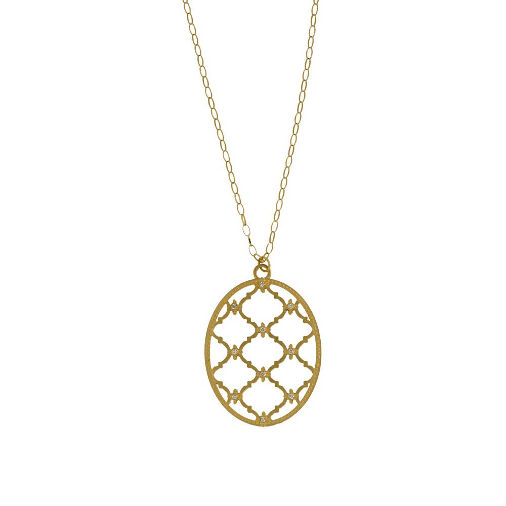 Lattice Pendant - Oval