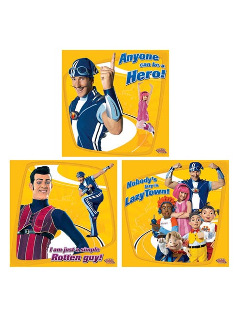 Lazy Town Art Squares - 3 large squares