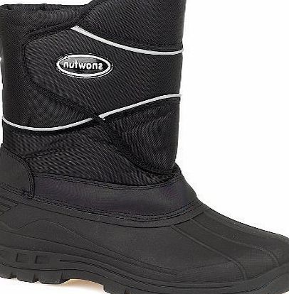 MENS FLEECE LINED WARM WINTER WELLIES WELLINGTON SKI MUCKER SNOW BOOTS MID CALF BOYS LADIES WOMENS BLACK SIZE UK 8