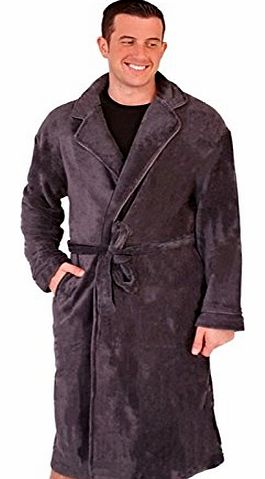 Mens Luxury Dressing Gown + Belt Gents Fleece Bath Robes Gents Robe Housecoat Xmas Gift Present Size S - XL