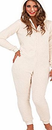 Womens Onesies Full Length Fleece Onesie Hooded All In One Jumpsuit Bathrobe Girls Ladies Pink Ears Medium