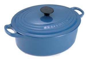 LE CREUSET 25cm Oval Cast Iron Casserole Blue