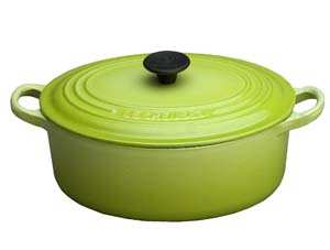 LE CREUSET 26cm Oval Cast Iron Casserole Kiwi