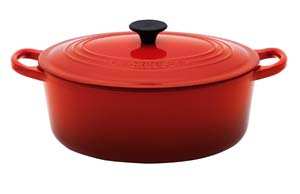 LE CREUSET 29cm Oval Cast Iron Casserole Cerise