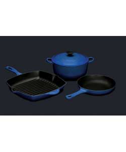 le creuset Casserole, Grillet and Omelette Pan - Blue