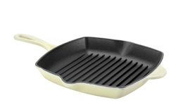 le creuset Cast Iron 26cm Square Grillit -  Almond