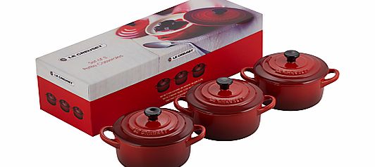 Le Creuset Mini Casseroles, Cerise, Set of 3