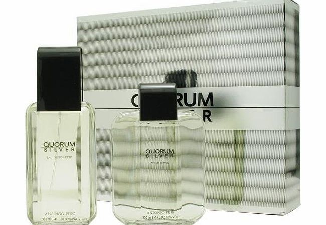 Leadoff QUORUM SILVER by Antonio Puig EDT SPRAY 3.4 OZ amp; AFTERSHAVE 3.4 OZ