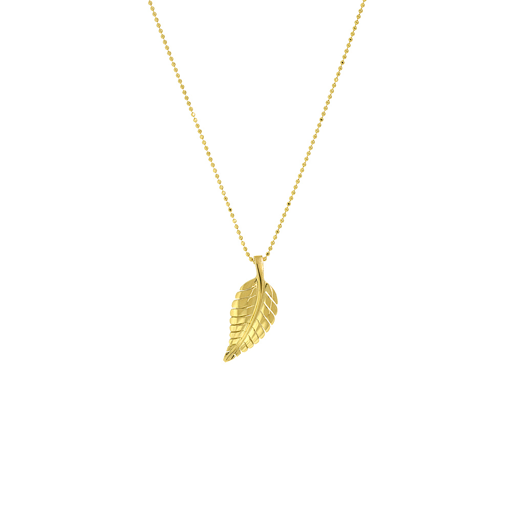 Leaf Pendant - Yellow Gold