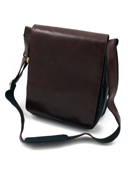 Leather Brown Large Messenger Bag