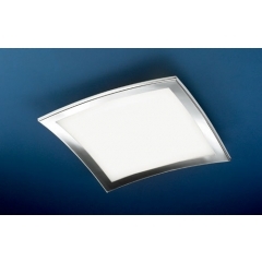 Basic Square Chrome Ceiling Light Medium