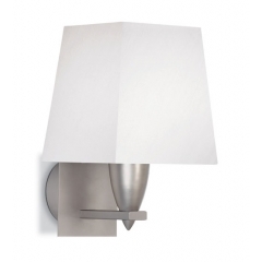 Leds-C4 Lighting Denver Nickel Wall Light with Fabric Shade