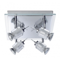 Leds-C4 Lighting Flash Square Ceiling Light with 4 Spotlights