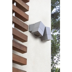 Leds-C4 Lighting Icaro Light Grey Double Outdoor Wall Light