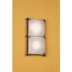 Leds-C4 Lighting Mali Brown Double Square Wall Light