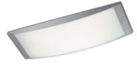 LEDS Lighting Alpen Modern Low Energy Rectangular Ceiling Light In Grey With White Satin Glass Shade