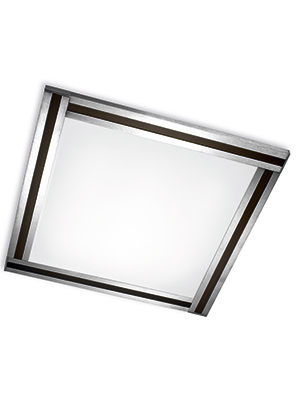 LEDS Lighting Avila Aluminium And Wood Square Ceiling Light With A Matt Opal Polycarbonate Shade