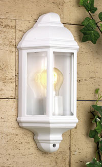 Outdoor Wall Light Traditional White Aluminium