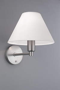 Wall Light Modern Nickel-satin With White Fabric Shade