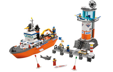 City - Coast Guard Patrol Boat and Tower 7739