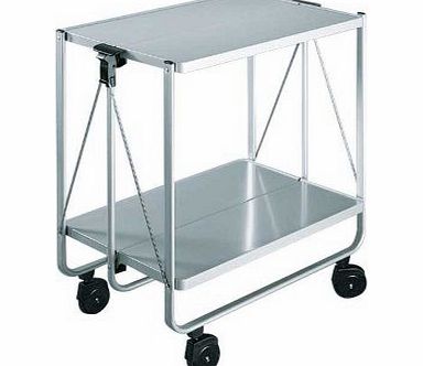 Leifheit Sidecar silver foldable hostess serving trolley, 3 year warranty