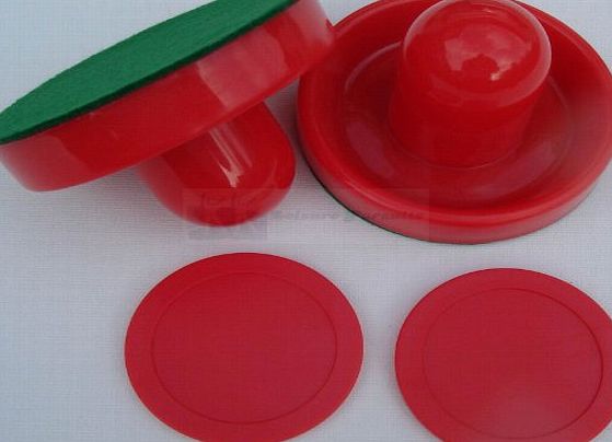 Leisure Pursuits Air Hockey Arcade Quality - 2 x RED (63mm Pucks   95mm Goalies Paddles)