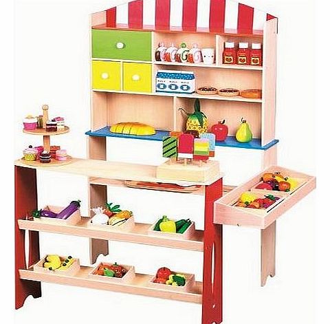  Wooden Wood Childrens Kids Corner Village Shop Shopping Supermarket Unit