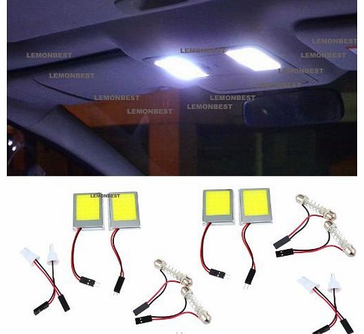 LEMONBEST  Pack of 4 New Energy-saving Vehicle White COB LED Dome Light Roof Lamp Car Interior Plate COB LED Light For Lighting In Car Reading Light