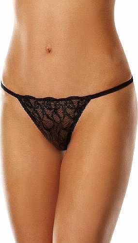 19621 High Rise Womens Thong Black Size 16