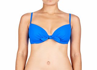 Bow push-up new blue bikini top