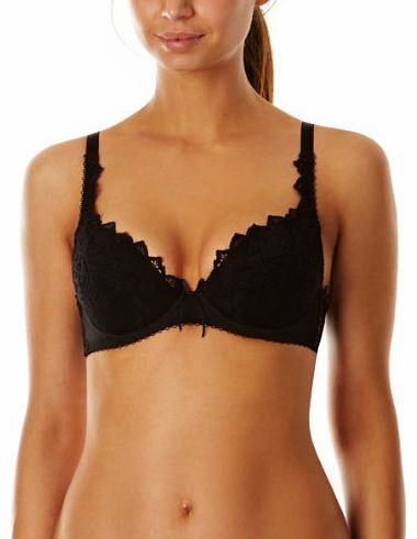 Fiore Plunge Push Up Bra 93200, Black, 36DD