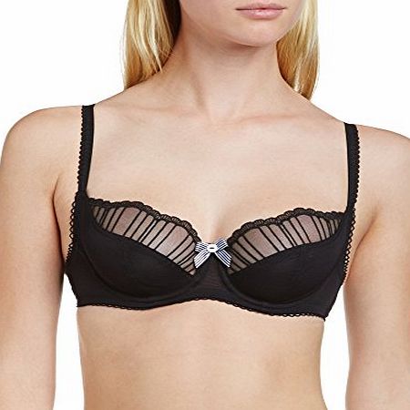 Lepel Womens Alexandra Balconnette Balcony Everyday Bra, Black/White, 34D