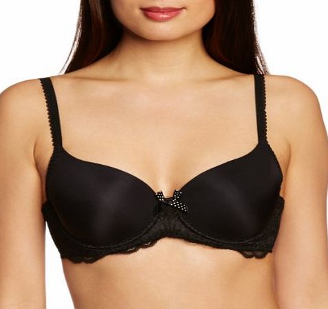 Lepel Womens Lyla Balconette Balcony Everyday Bra, Black, 36C