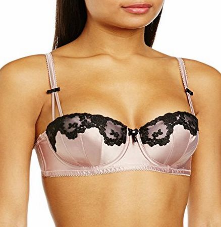 Lepel Womens Victoria Pre-Form Balcony Plain Everyday Bra, Pink (Powder Pink), 34E