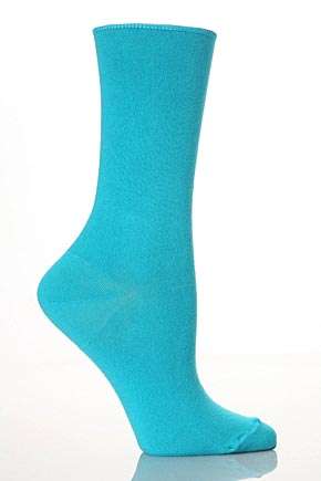 Ladies 1 Pair Levante Comfort Top Cotton Socks In 5 Colours Grape