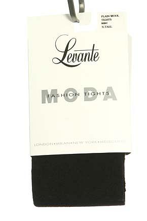 Ladies 1 Pair Levante Plain 100 Denier Wool Tights Nero