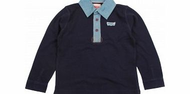 Levis Boys Navy Long Sleeved Polo Top L22/E10