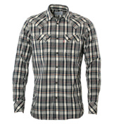 Navy Check Long Sleeve Shirt